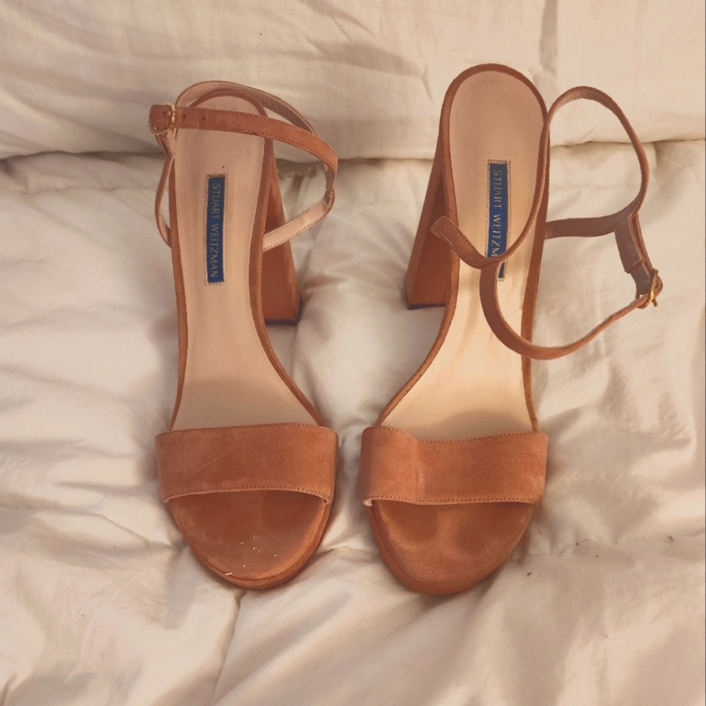 Stuart Weitzman Pink Suede Sandals